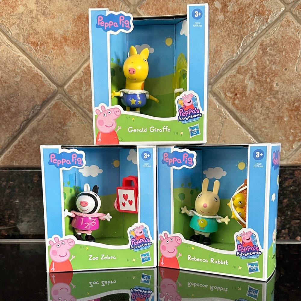 Peppa Pig Playtime Trio - Zoe zebra 🦓 Rebecca rabbit 🐇 Gerald giraffe 🦒